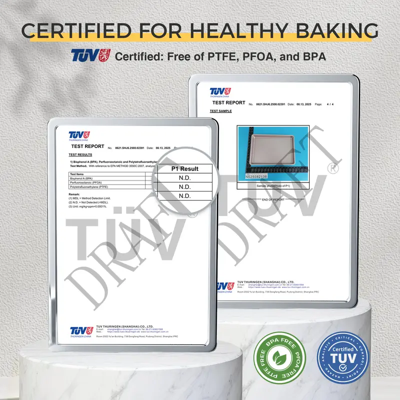 Non-Stick Baking Pan Set of 3, Teflon-Free Heavy Duty Bakeware with Diamond Texture Surface