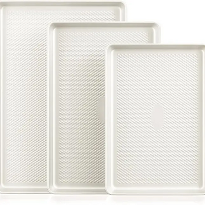 Non-Stick Baking Pan Set of 3, Teflon-Free Heavy Duty Bakeware with Diamond Texture Surface